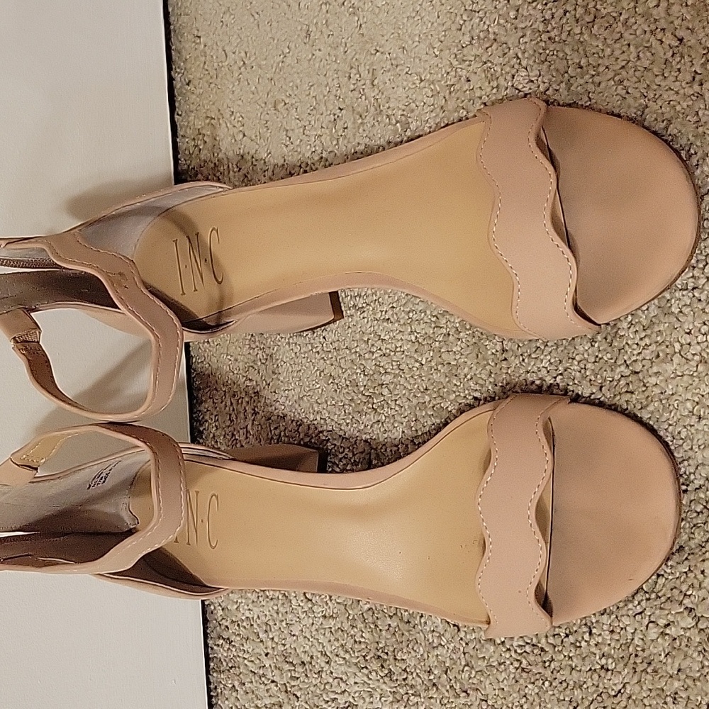 Tan block heels